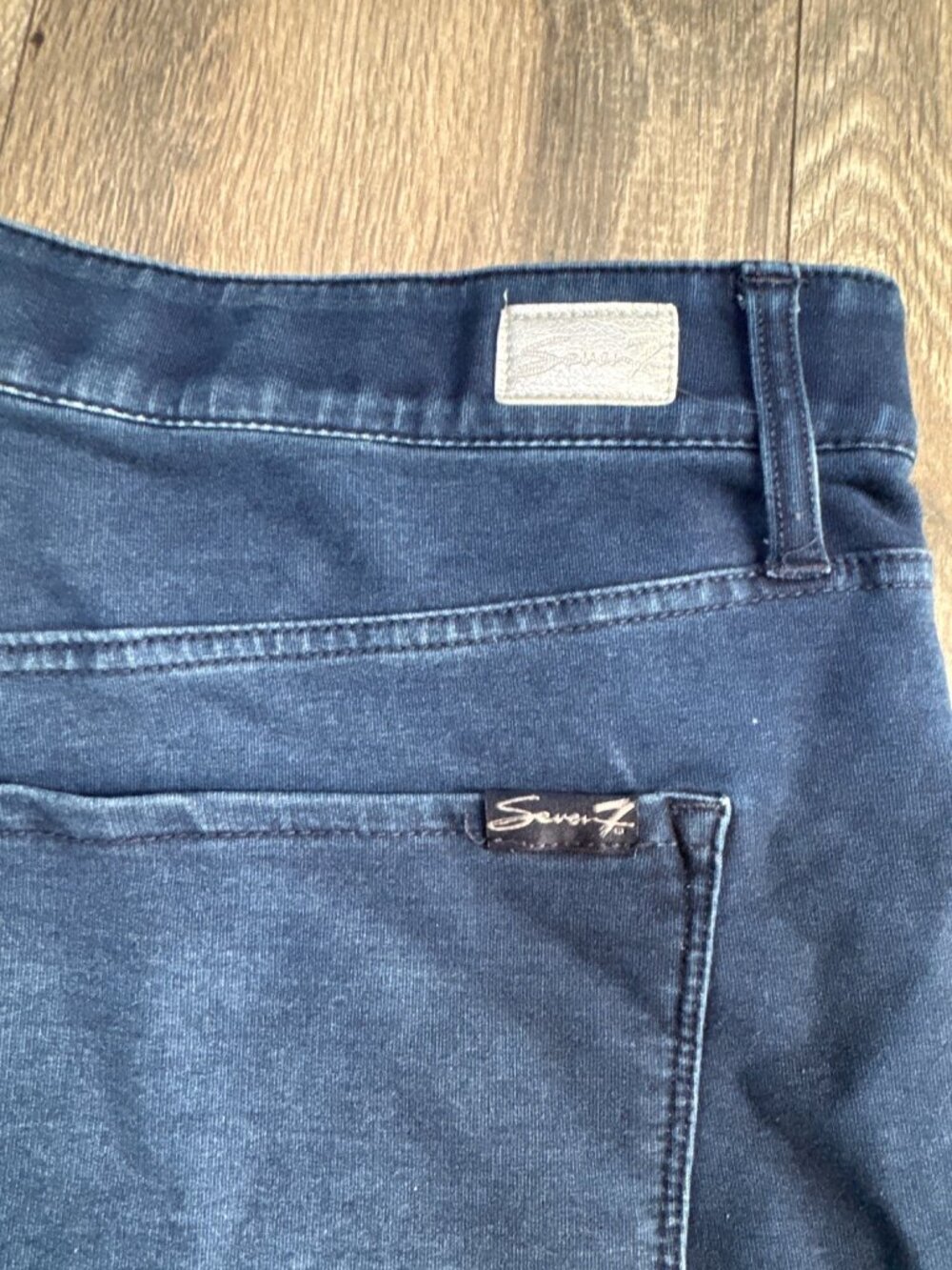 Seven7 Womens Brooks Knit Denim Legging Size 12 Dark Wash Stretch Casual Jeans - Picture 5 of 7